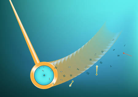 Crumbling clock. Concept of a waste of time. Loss of hours and minutes. Vector illustration.のイラスト素材
