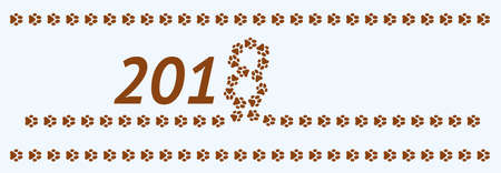 Template for the dog year.のイラスト素材