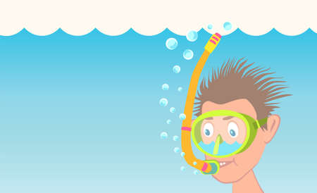 The scuba diver sinks.のイラスト素材