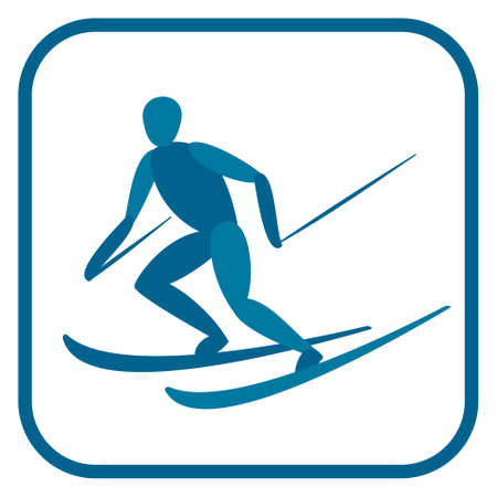 Alpine skier emblem.の写真素材