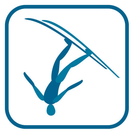Freestyle skiing emblem.のイラスト素材