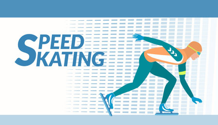 Winter sport. Speed skating posterのイラスト素材