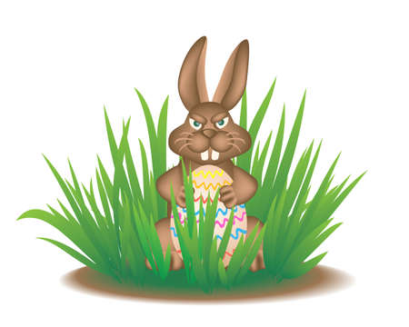 Real Easter Bunny in the grass.のイラスト素材