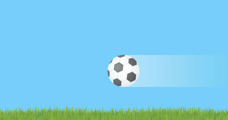 Soccer ball flying in air.のイラスト素材