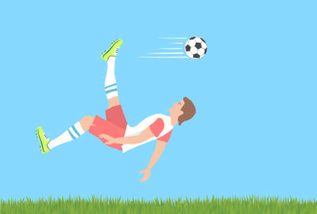 Soccer overhead kick.のイラスト素材