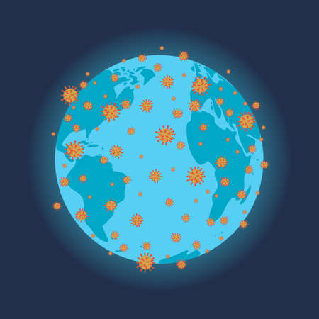 Concept of the spread COVID-19 around planet Earth.のイラスト素材