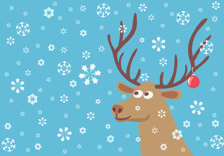 Branched Horns on the Head of an Adult Reindeer.のイラスト素材