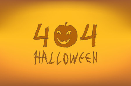 Pumpkin with number 404. Comic Style Website for Halloween.のイラスト素材