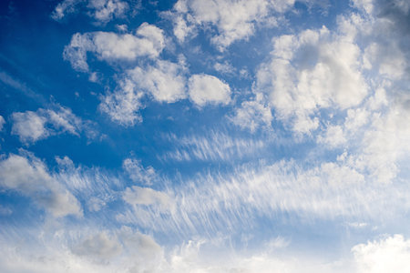 Sky with unusual pattern of spindrift clouds