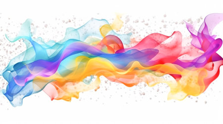 AI Generated Rainbow Wave Splash on Transparent Background - Colorful Design Element for Modern Artの素材
