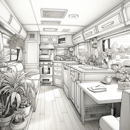 Creative Home Environment: Neat and Spacious Kitchen and Playroom Artistic Designの素材