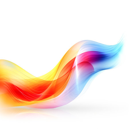 AI Generated Rainbow Wave Splash on Transparent Background - Colorful Design Element for Modern Artの素材