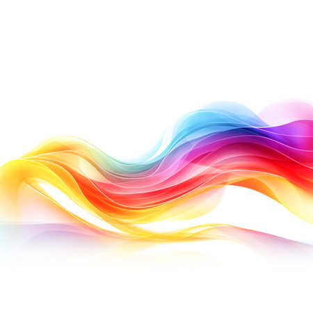 AI Generated Rainbow Wave Splash on Transparent Background - Colorful Design Element for Modern Artの素材