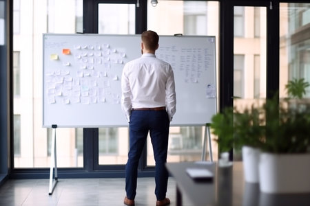 AI Generated Digital Innovation Business Strategies Unveiled on White Board - Unlocking Success for Entrepreneurs Worldwideの素材