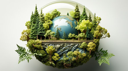 Earth Day Concept A Futuristic World Environment Background,AI Generativeの素材