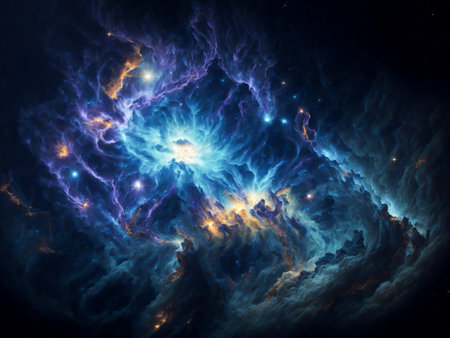 Celestial Wonders Majestic Beauty of a Vast Galaxy-Filled Sky Illuminated by Stars, Ai Generativeの素材