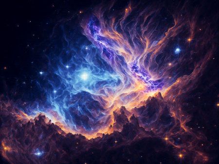 Celestial Wonders Majestic Beauty of a Vast Galaxy-Filled Sky Illuminated by Stars, Ai Generativeの素材