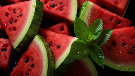 Delicious Tropical Fruits - Juicy Mango, Sweet Pineapple,Ai Generativeの素材