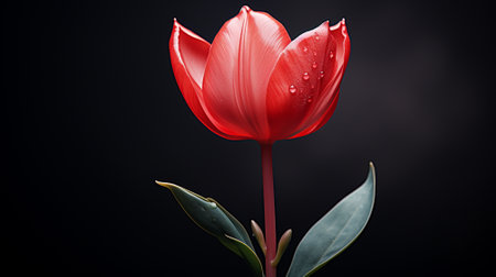 Vibrant Tulip Flower Background: Capturing Nature's Beauty in Delicate Spring Blooms - A Fresh and Colorful Floral Display, Ai Generativeの素材