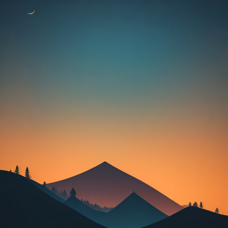 Nature's Hidden Beauty - Colorful Horizon in Picturesque Countrysideの素材