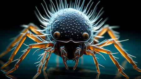 Microscopy of mite face, Generative Aiの素材
