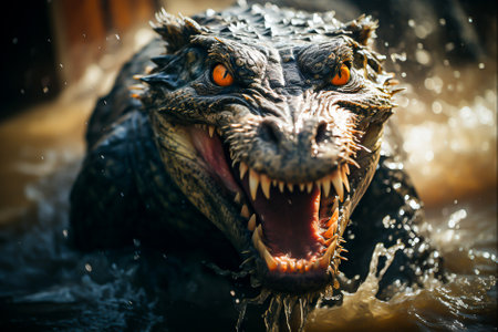 Crocodile are swarming, Generative Aiの素材