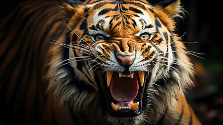 Tiger faceroaring, Generative Aiの素材