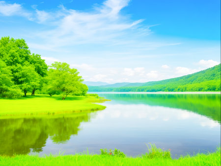 Beauty of Nature Picturesque Landscap, Generative Aiの素材