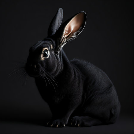Portrait of a Cute Rabbit in Garden, Generative Aiの素材