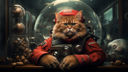 Majestic Cats Rule the World: Adorable Feline Companions in Playful Whiskered Moments, Generative Aiの素材