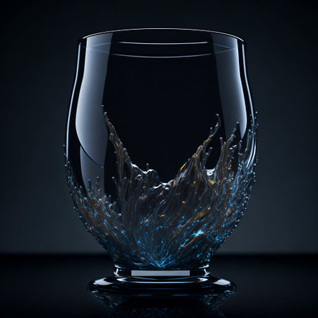 Crystal Clear Glassware Shining on a Background, Generative Aiの素材