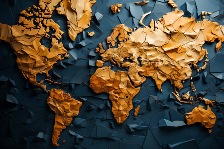 Continents of the World Geography Background for Exploration, Generative Aiの素材