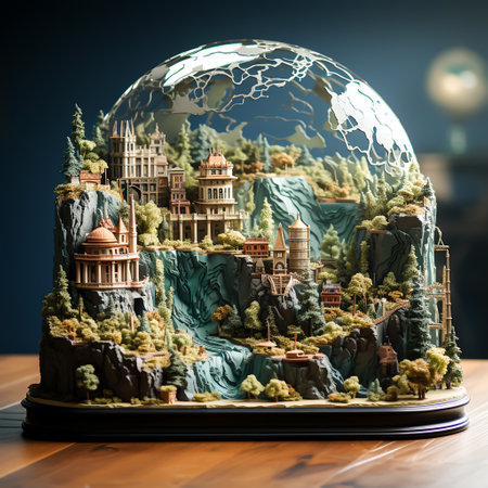 Continents of the World Geography Background for Exploration, Generative Aiの素材