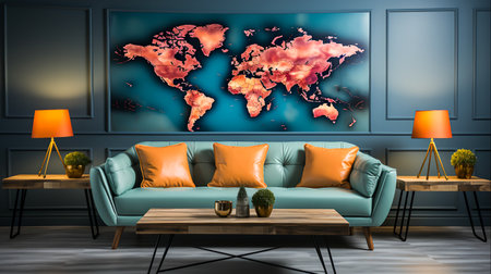 Continents of the World Geography Background for Exploration, Generative Aiの素材