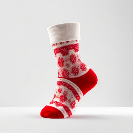 Christmas Gift  Festive Socks and Sweet Candy Decorations, Generative Aiの素材