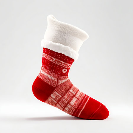 Christmas Gift  Festive Socks and Sweet Candy Decorations, Generative Aiの素材