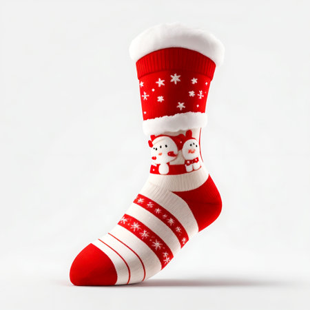 Christmas Gift  Festive Socks and Sweet Candy Decorations, Generative Aiの素材