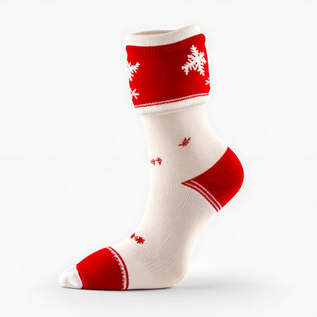 Christmas Gift  Festive Socks and Sweet Candy Decorations, Generative Aiの素材