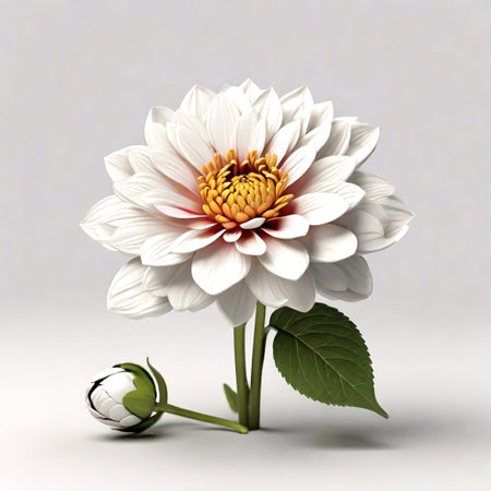 Serene White Flower Blossom in a Botanical Garden Nature Delicate Elegance, Generative Aiの素材
