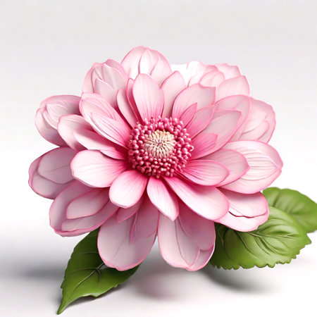 Romantic Red and Pink Flowers in a White Background Nature Beauty Captured in Detail, Generative Aiの素材