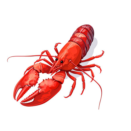 Vibrant Red Lobster  Isolated Seafood Culinary Delicacy from the Ocean Depths, Generative Aiの素材
