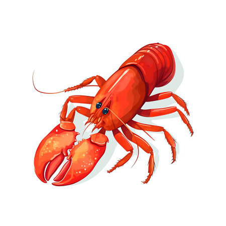 Vibrant Red Lobster  Isolated Seafood Culinary Delicacy from the Ocean Depths, Generative Aiの素材