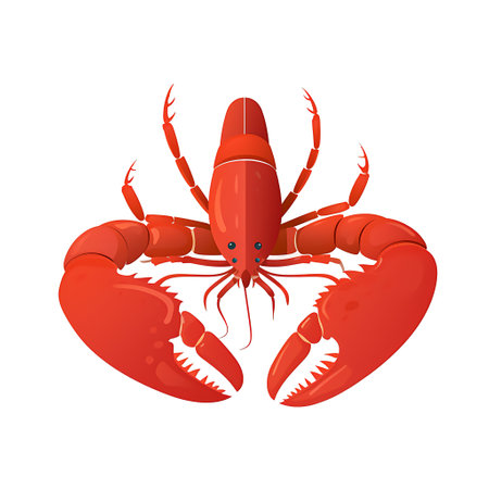 Vibrant Red Lobster  Isolated Seafood Culinary Delicacy from the Ocean Depths, Generative Aiの素材