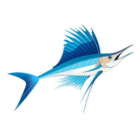 Swift Sailfish in their Natural Habitat Colorful Marine Life, Ai Generativeの素材