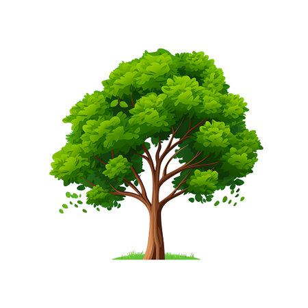 Tree in Serene Woodland Landscape - Nature Green Beauty, Generative Aiの素材