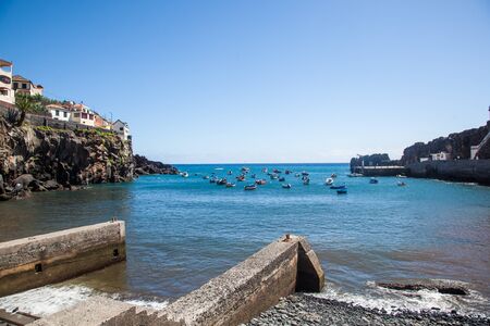 Harbor of Camara of Lobos, Madeira Islandの写真素材
