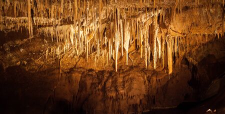 Underground mountain and stalactitesの写真素材