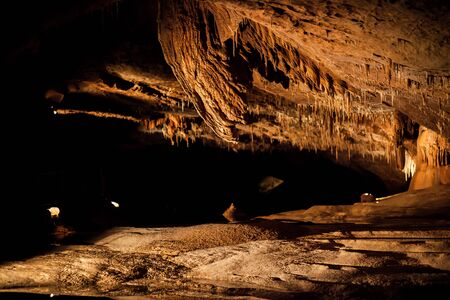 Underground mountain and stalactitesの写真素材