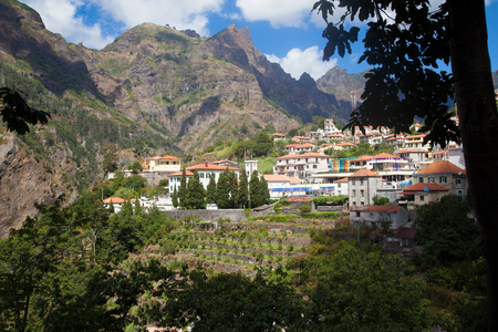 Madeira Island - Curral das freiras - view of the valley and villageのeditorial素材