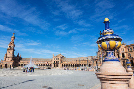 Seville, Andalusia, Spain: Spain Square (Plaza de Espana) was built in 1928